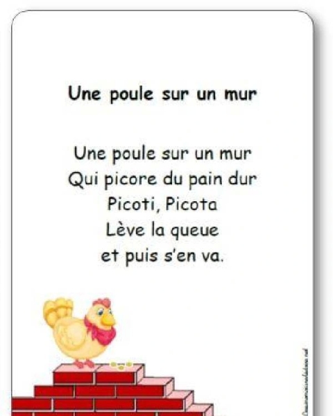 Comptine Une poule sur un mur